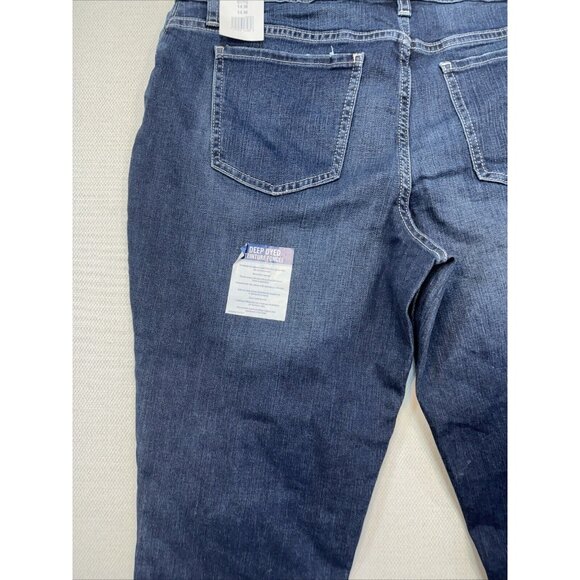 Lee Riders Indigo Deep Dyed Womens Mid-Rise Slim Fit Jeans 14M Blue Stretch Dark - Picture 12 of 13